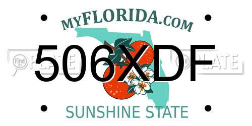 506XDF Florida License Plate