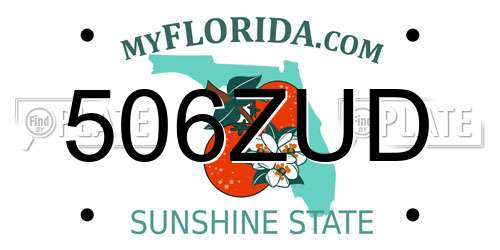 506ZUD Florida License Plate