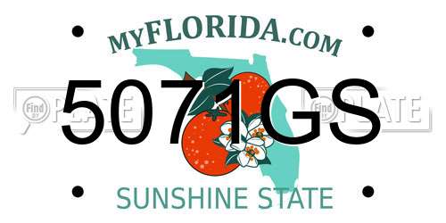 5071GS Florida License Plate