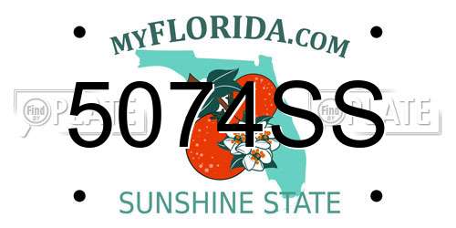5074SS Florida License Plate