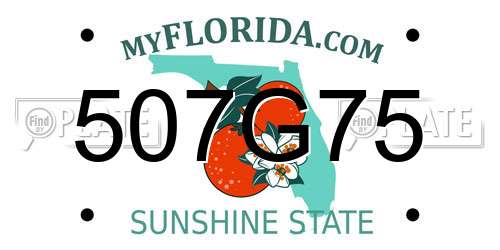 507G75 Florida License Plate
