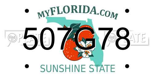 507G78 Florida License Plate