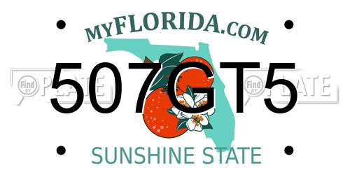 507GT5 Florida License Plate