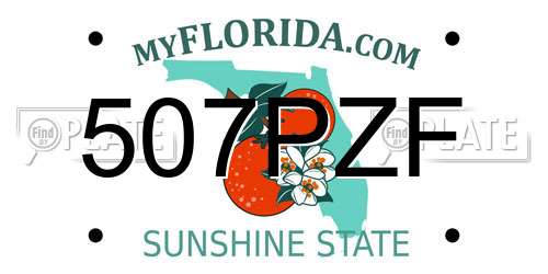 507PZF Florida License Plate