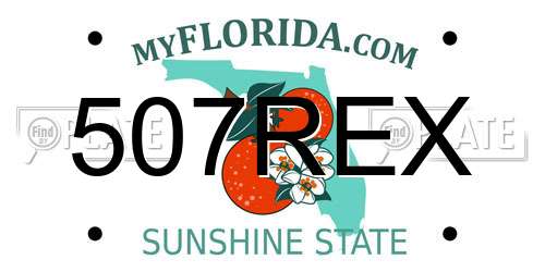 507REX Florida License Plate
