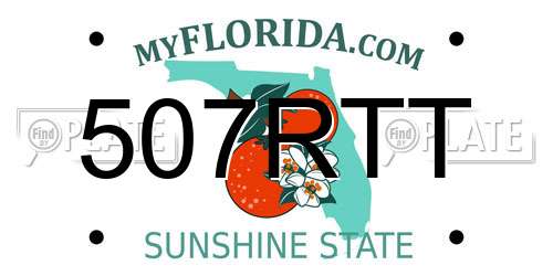 507RTT Florida License Plate