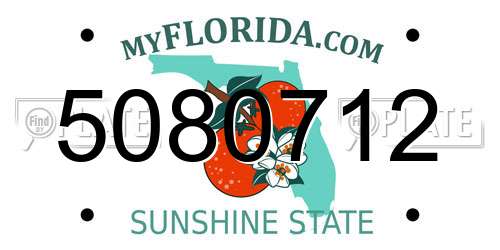 5080712 Florida License Plate