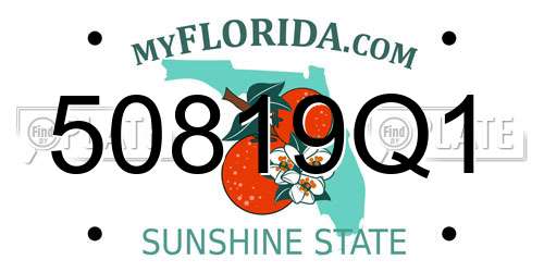 50819Q1 Florida License Plate