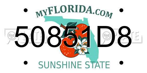 50851D8 Florida License Plate