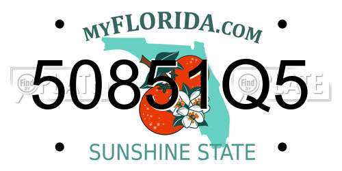 50851Q5 Florida License Plate