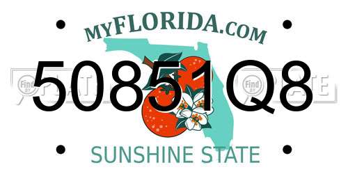 50851Q8 Florida License Plate