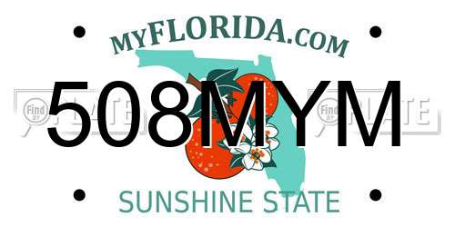 508MYM Florida License Plate