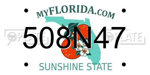 508N47 Florida License Plate