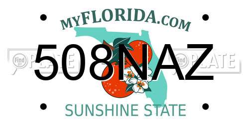 508NAZ Florida License Plate