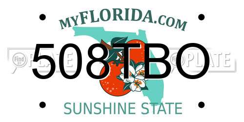 508TBO Florida License Plate