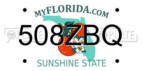508ZBQ Florida License Plate