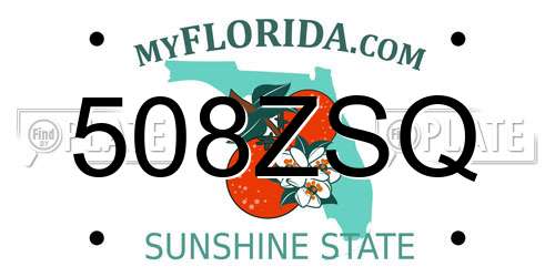 508ZSQ Florida License Plate