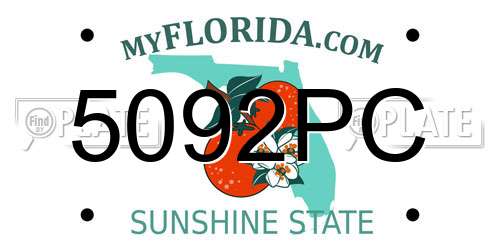 5092PC Florida License Plate