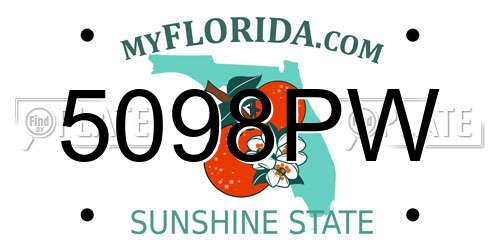 5098PW Florida License Plate