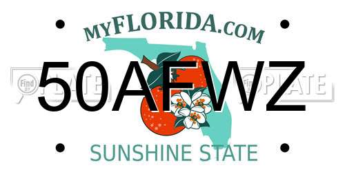50AFWZ Florida License Plate