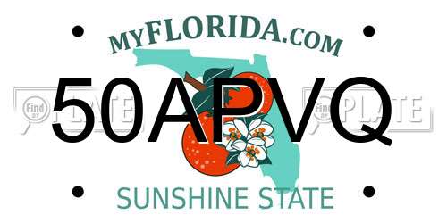 50APVQ Florida License Plate