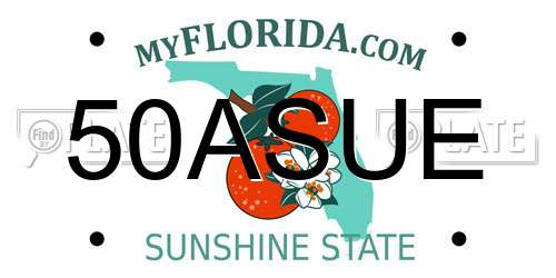 50ASUE Florida License Plate