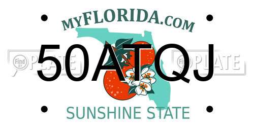 50ATQJ Florida License Plate