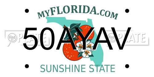 50AYAV Florida License Plate