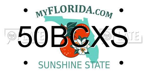 50BCXS Florida License Plate