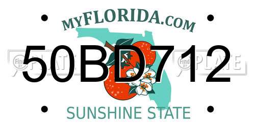 50BD712 Florida License Plate