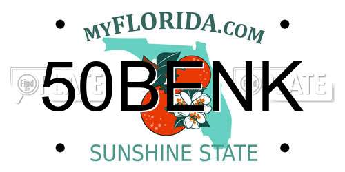 50BENK Florida License Plate