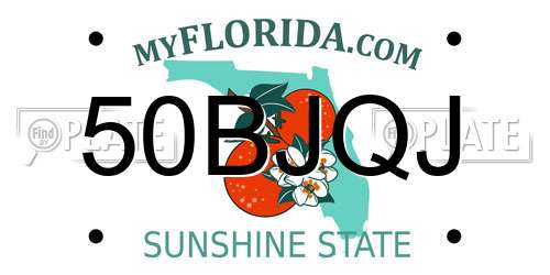 50BJQJ Florida License Plate