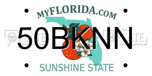 50BKNN Florida License Plate