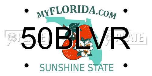 50BLVR Florida License Plate