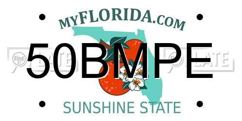 50BMPE Florida License Plate