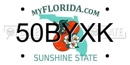 50BYXK Florida License Plate