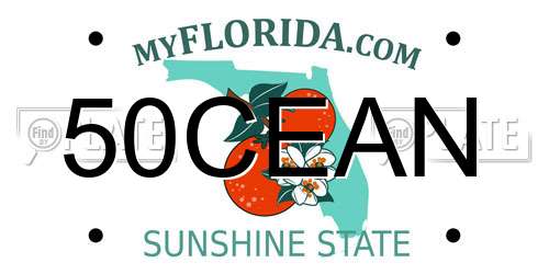 50CEAN Florida License Plate