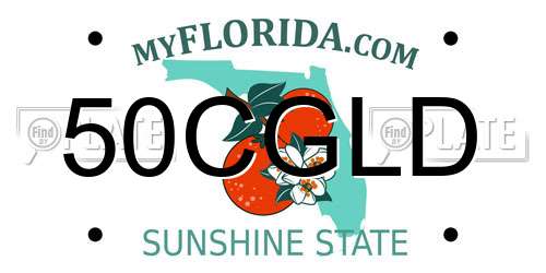 50CGLD Florida License Plate
