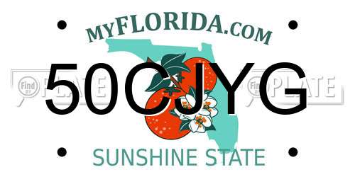 50CJYG Florida License Plate