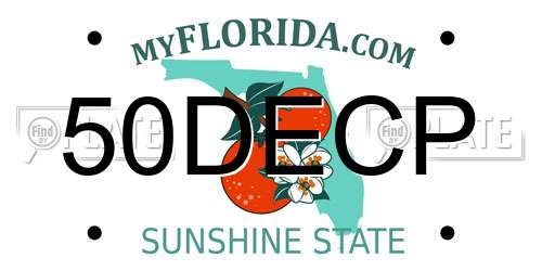50DECP Florida License Plate