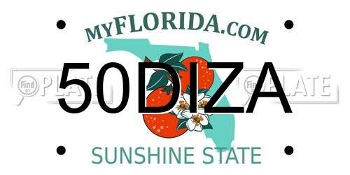 50DIZA Florida License Plate