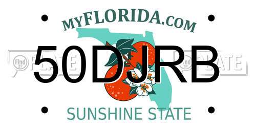 50DJRB Florida License Plate