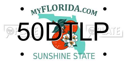 50DTLP Florida License Plate