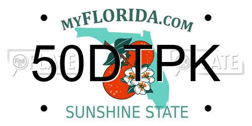 50DTPK Florida License Plate