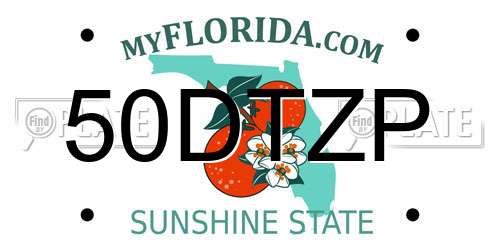 50DTZP Florida License Plate