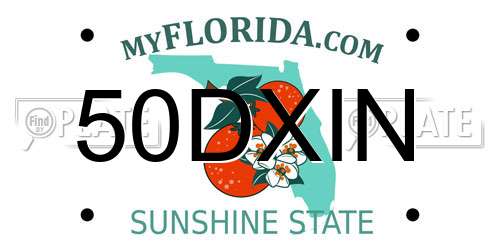 50DXIN Florida License Plate