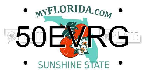 50EVRG Florida License Plate