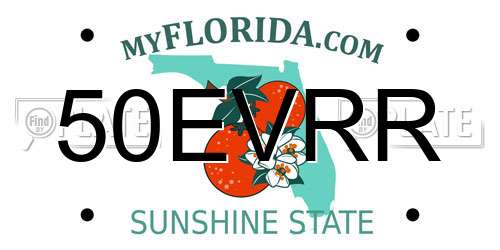 50EVRR Florida License Plate