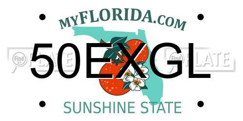 50EXGL Florida License Plate