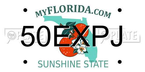 50EXPJ Florida License Plate